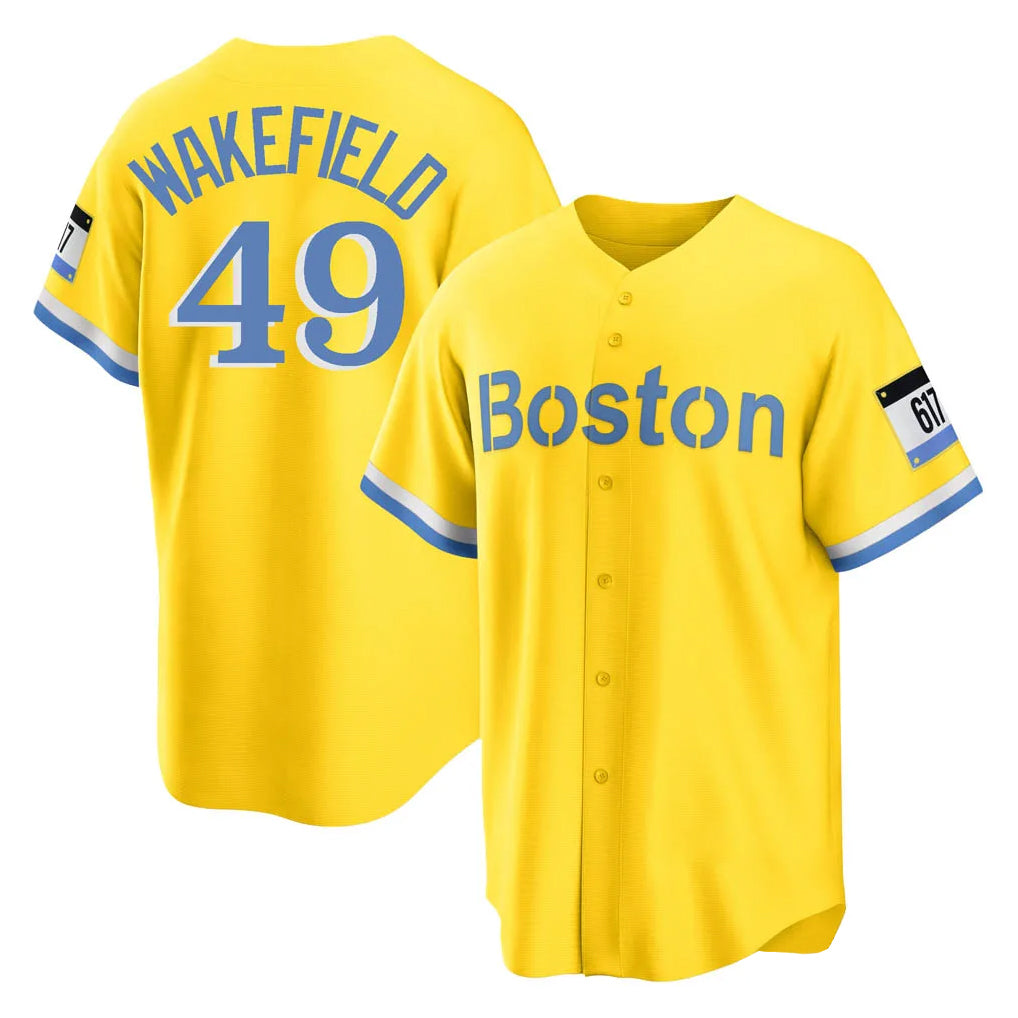 Pkot B.Red Sox #49 Tim Wakefield Player White Limited Home Game Stitched Jerseys