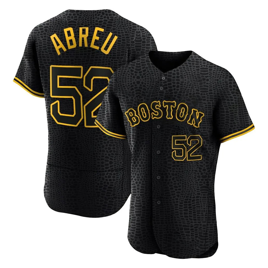 Pkot B.Red Sox #52 Wilyer Abreu Player Black Snake Skin City Limited Elite Home Stitched Jerseys