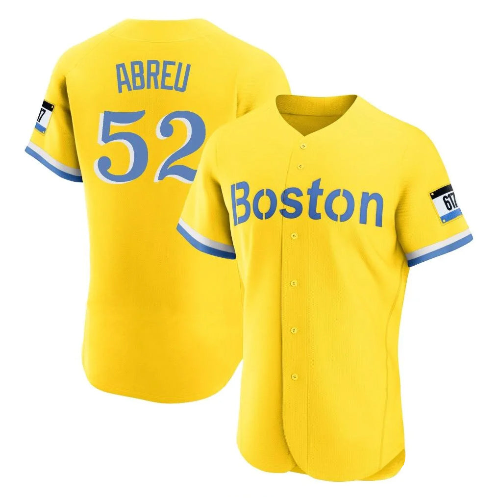 Pkot B.Red Sox #52 Wilyer Abreu Player Yellow Limited Home Game Stitched Jerseys