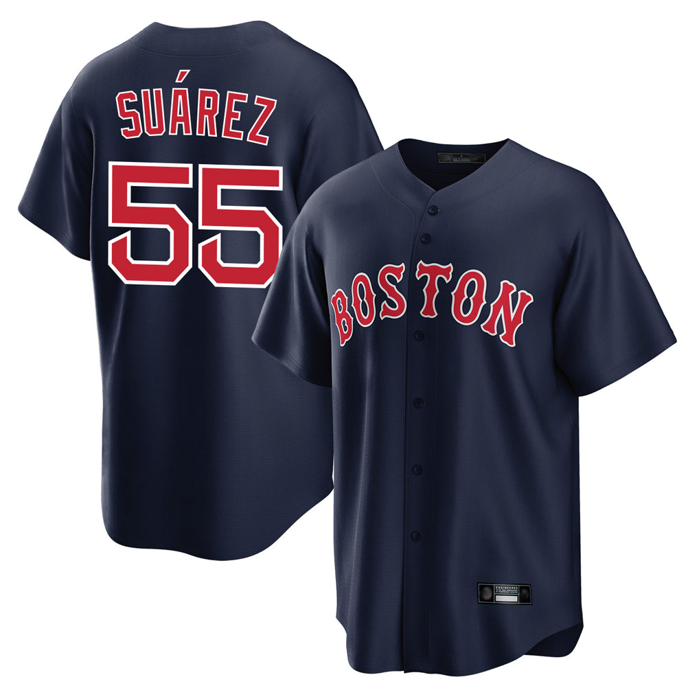 Pkot B.Red Sox #55 Ranger Suárez Player Navy Home Game Stitched Jerseys