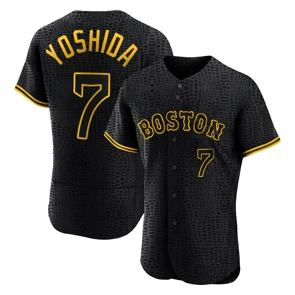 Pkot B.Red Sox #7 Masataka Yoshida Player Black Snake Skin City Limited Elite Home Stitched Jerseys