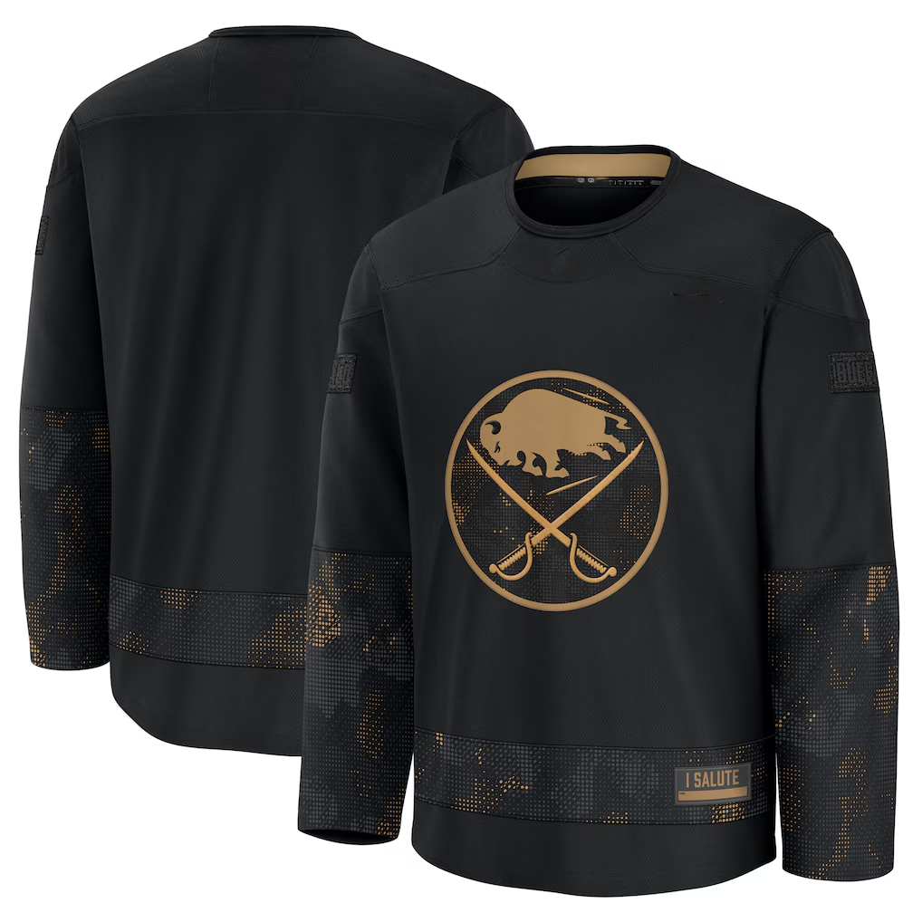 Yuxns B.Sabres Black 2024 Military Appreciation Practice Stitched Jerseys