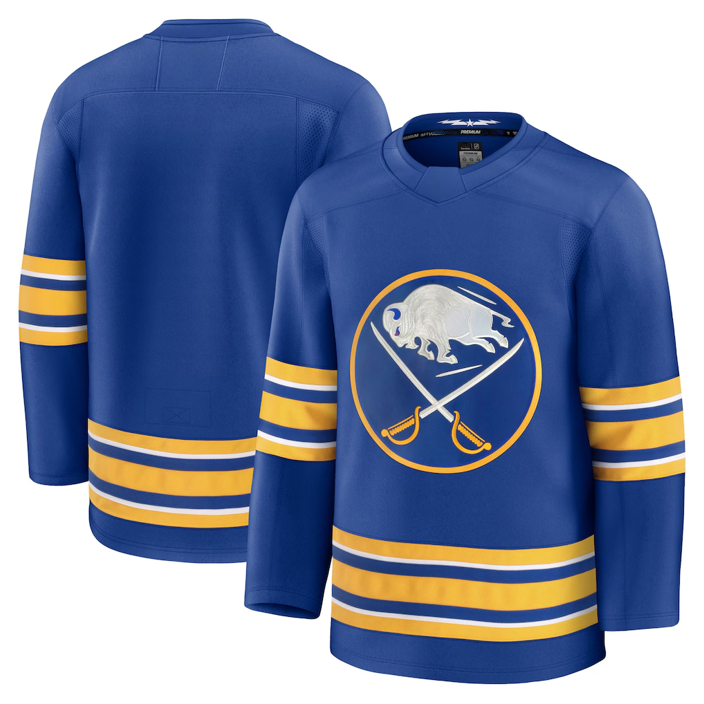 Yuxns B.Sabres Royal Home Premium Stitched Jerseys