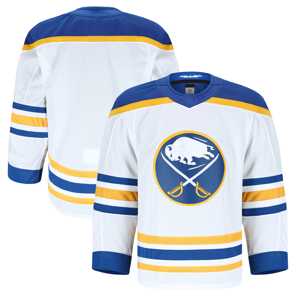 Yuxns B.Sabres White Away Authentic Pro Stitched Jerseys