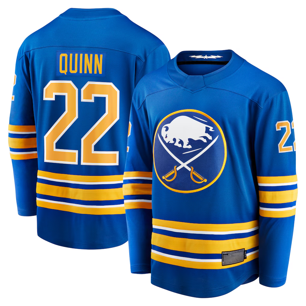 Yuxns B.Sabres #22 Jack Quinn Royal Home Breakaway Stitched Jerseys