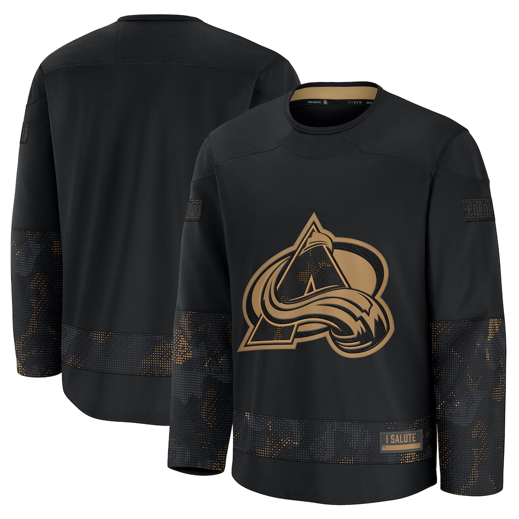 Yuxns C.Avalanche Black 2024 Military Appreciation Practice Jerseys
