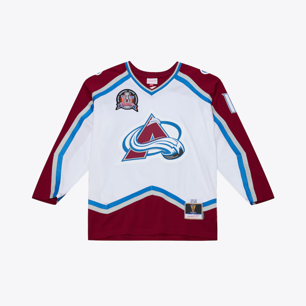 Yuxns C.Avalanche Joe Sakic Mitchell & Ness White 1995 Power Play Jerseys
