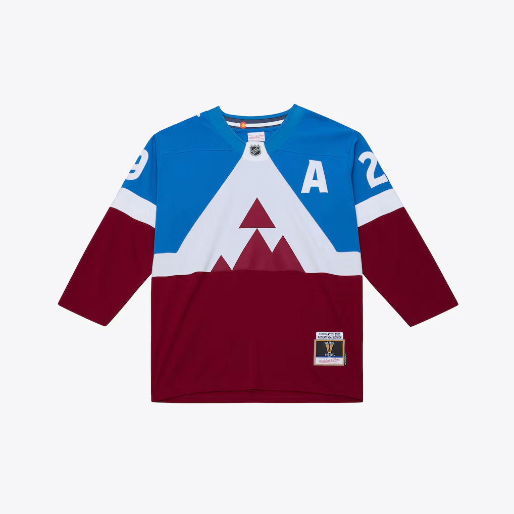 Yuxns C.Avalanche Nathan MacKinnon Mitchell & Ness Blue 2020 Power Play Jerseys