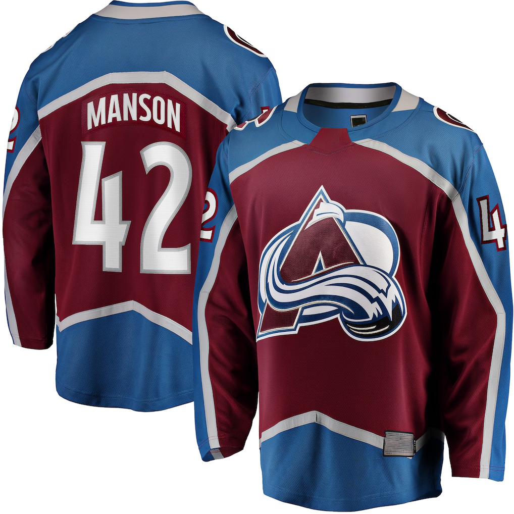 Yuxns C.Avalanche #42 Josh Manson Burgundy Home Breakaway Player Jerseys