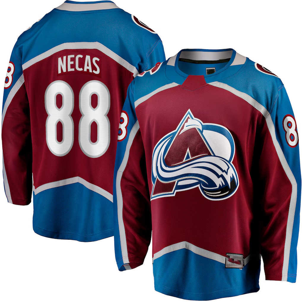 Yuxns C.Avalanche #88 Martin Necas Burgundy Breakaway Player Jerseys