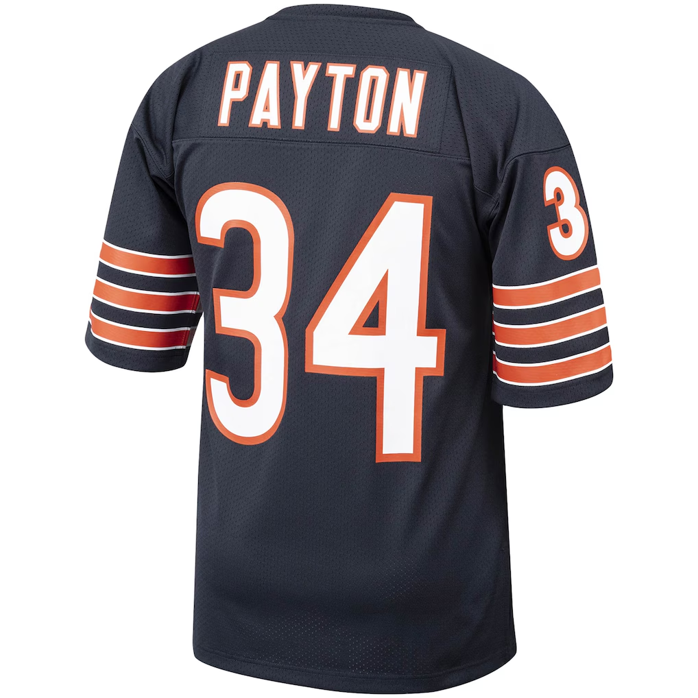 Yuxns C.Bears 1985 #34 Walter Payton Mitchell & Ness Navy Authentic Throwback Retired Player Stitched Puhic Jerseys