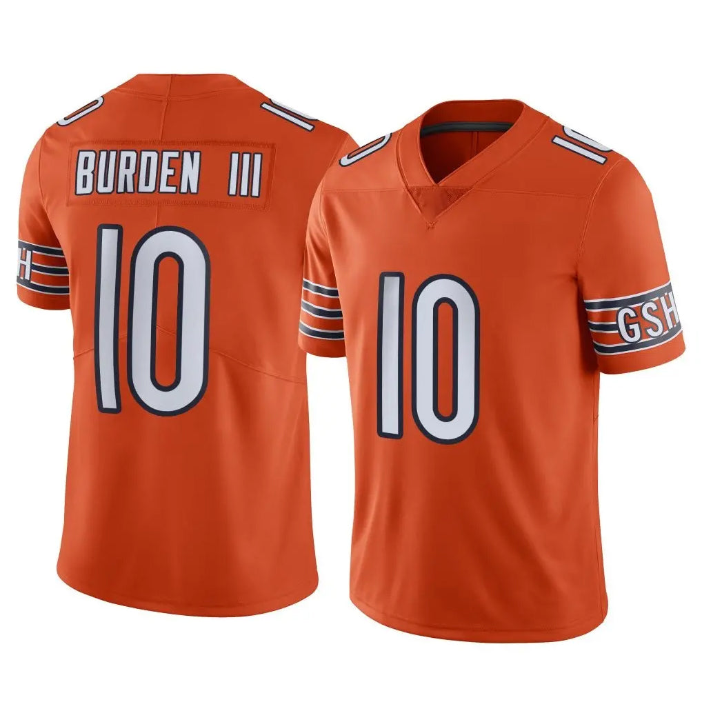 Yuxns C.Bears #10 Luther Burden III Player Orange Alternate Vapor Limited Home Game Stitched Jerseys