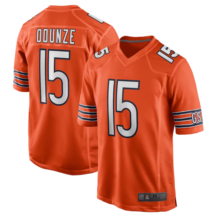 Yuxns C.Bears #15 Rome Odunze Orange Player Game Stitched Jerseys