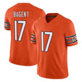 Yuxns C.Bears #17 Tyson Bagent Player Orange Vapor F.U.S.E. Limited Home Game Stitched Jerseys