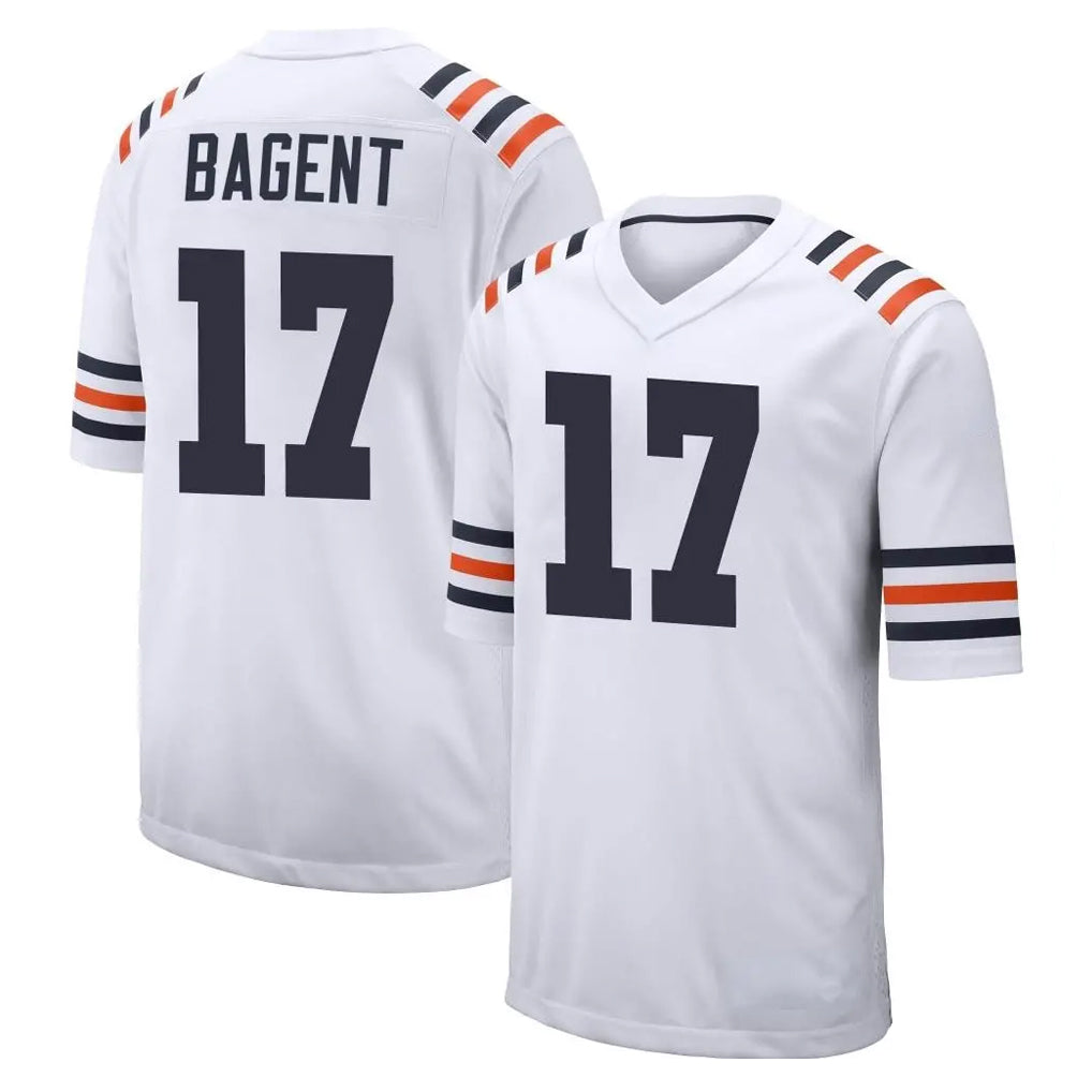 Yuxns C.Bears #17 Tyson Bagent Player White Classic Home Game Stitched Jerseys