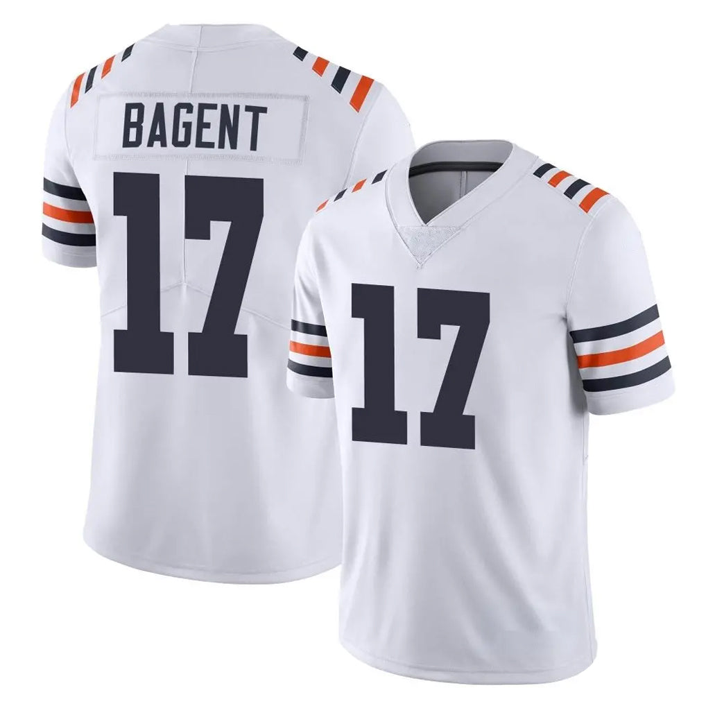 Yuxns C.Bears #17 Tyson Bagent Player White Classic Vapor Limited Home Game Stitched Jerseys