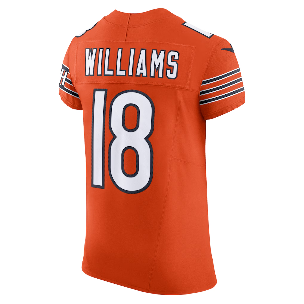 Yuxns C.Bears #18 Caleb Williams Orange Alternate Vapor F.U.S.E. Elite Stitched Jerseys