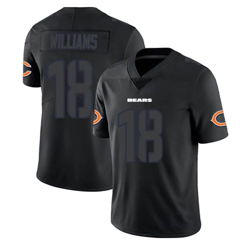 Yuxns C.Bears #18 Caleb Williams Player Black Impact Limited Game Stitched Jerseys