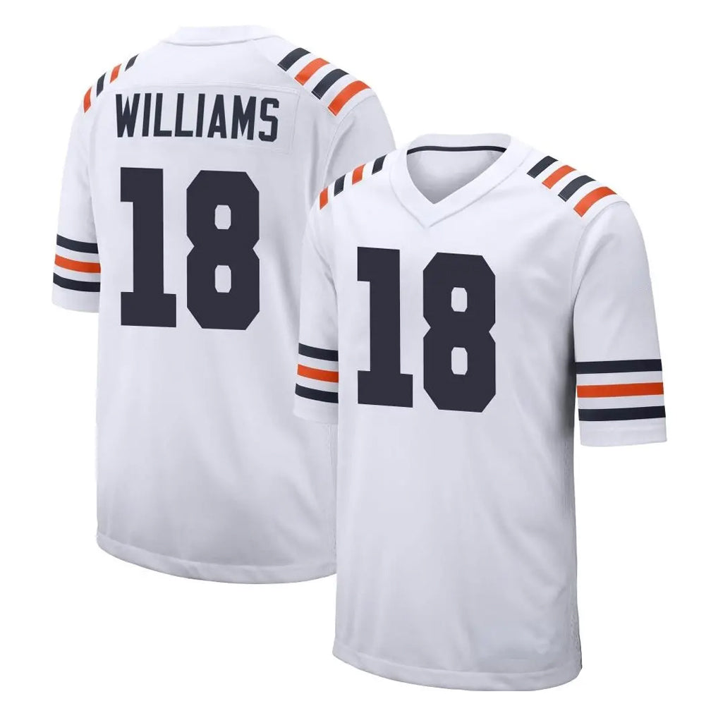 Yuxns C.Bears #18 Caleb Williams Player White Classic Home Game Stitched Jerseys