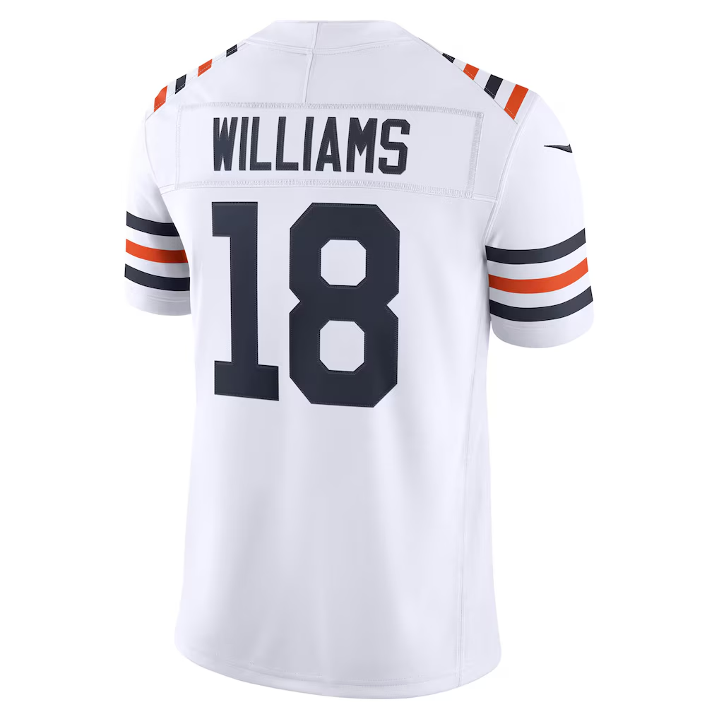 Yuxns C.Bears #18 Caleb Williams White Alternate Vapor F.U.S.E. Stitched Limited Jerseys