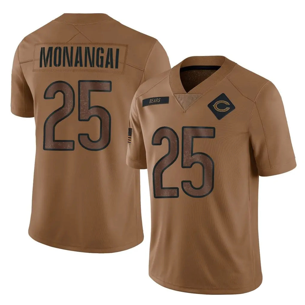 Yuxns C.Bears #25 Kyle Monangai Player Brown Salute to Service Limited Stitched Jerseys