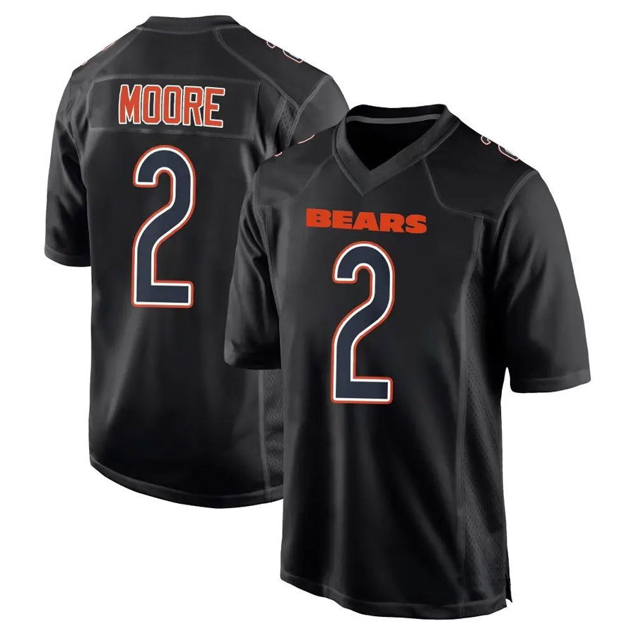 Yuxns C.Bears #2 D.J. Moore Player Black Carbon Fashion Stitched Jerseys