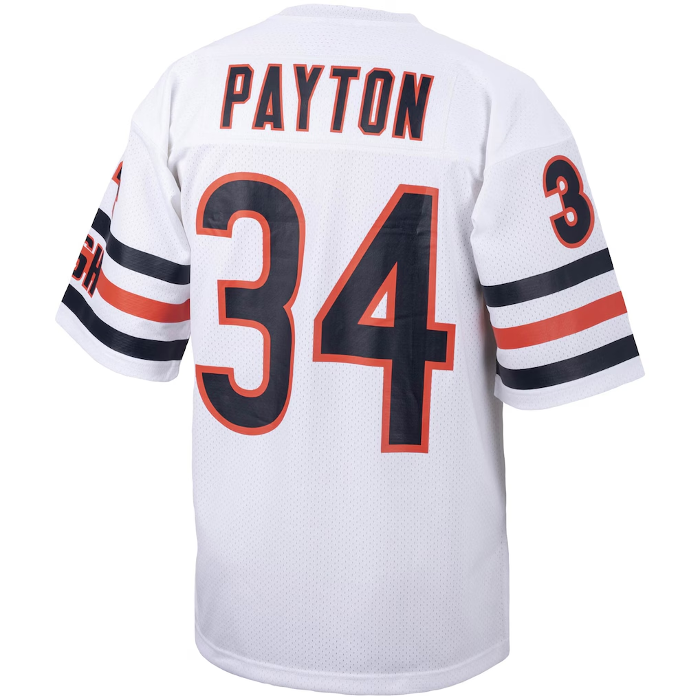 Yuxns C.Bears #34 Walter Payton Mitchell & Ness White Big & Tall 1985 Retired Player Replica Stitched Puhic Stitched Jerseys