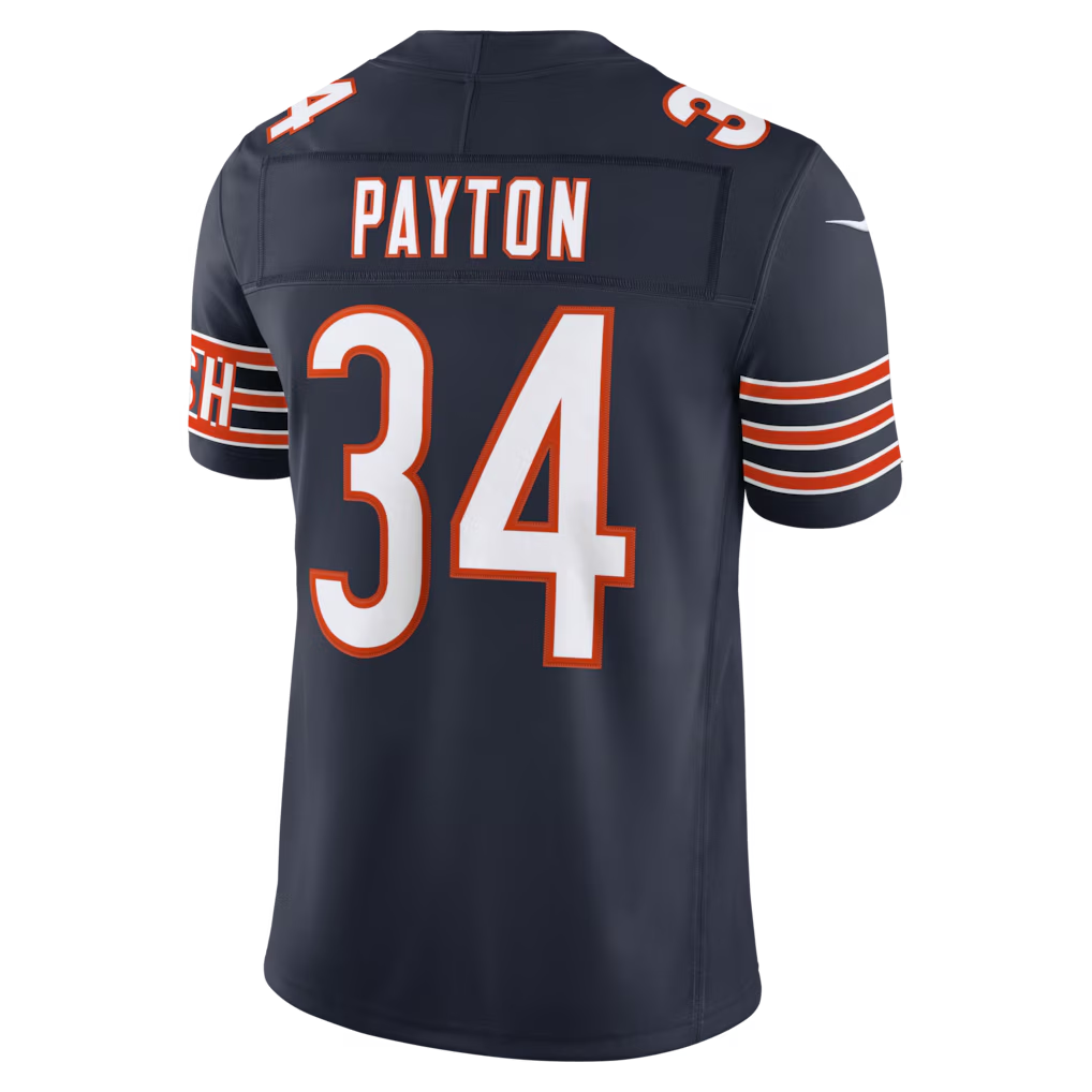 Yuxns C.Bears #34 Walter Payton Navy Vapor F.U.S.E. Stitched Retired Limited Jerseys