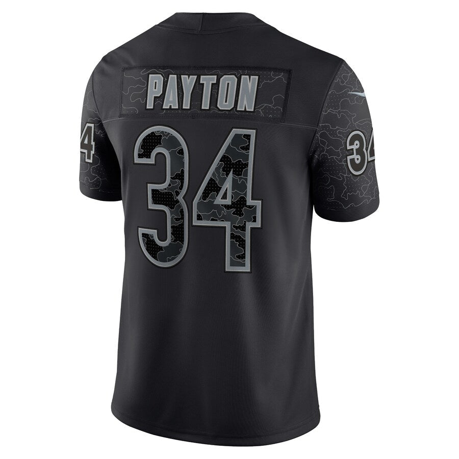 Yuxns C.Bears #34 Walter Payton Player Black RFLCTV Limited Game Stitched Jerseys