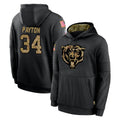 Yuxns C.Bears #34 Walter Payton Player Black Salute to Service Pullover Hoodies Limited Stitched Jerseys