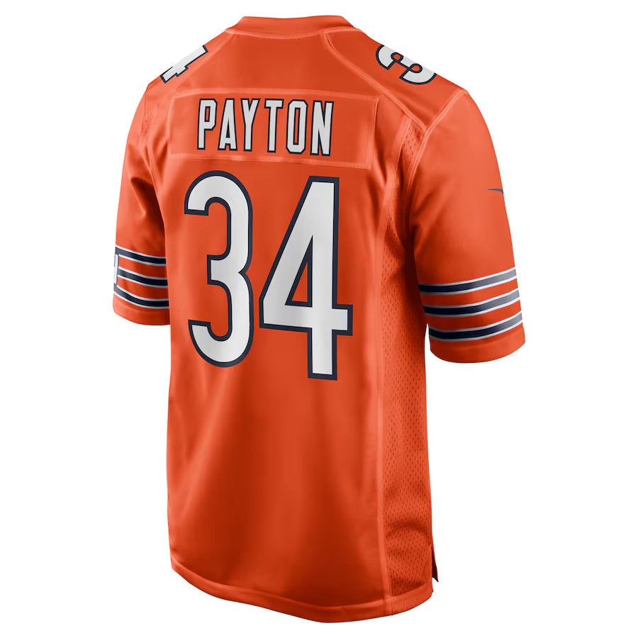 Yuxns C.Bears #34 Walter Payton Player Orange Alternate Game Stitched Jerseys