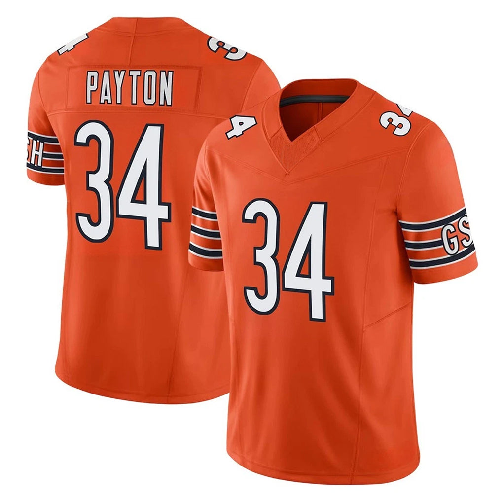 Yuxns C.Bears #34 Walter Payton Player Orange Vapor F.U.S.E. Limited Home Game Stitched Jerseys