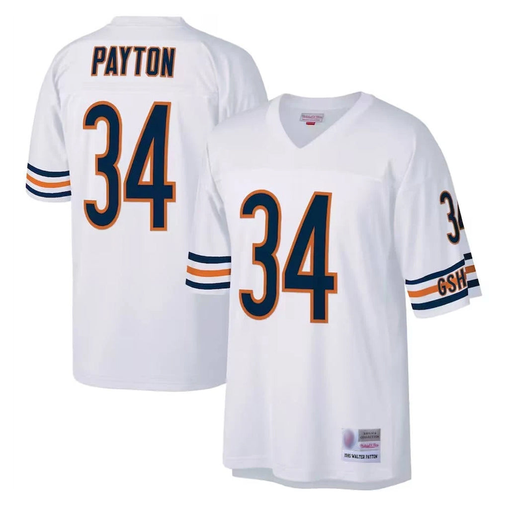 Yuxns C.Bears #34 Walter Payton Player White 1985 Walter Payton Mitchell & Ness Throwback Retired Stitched Jerseys