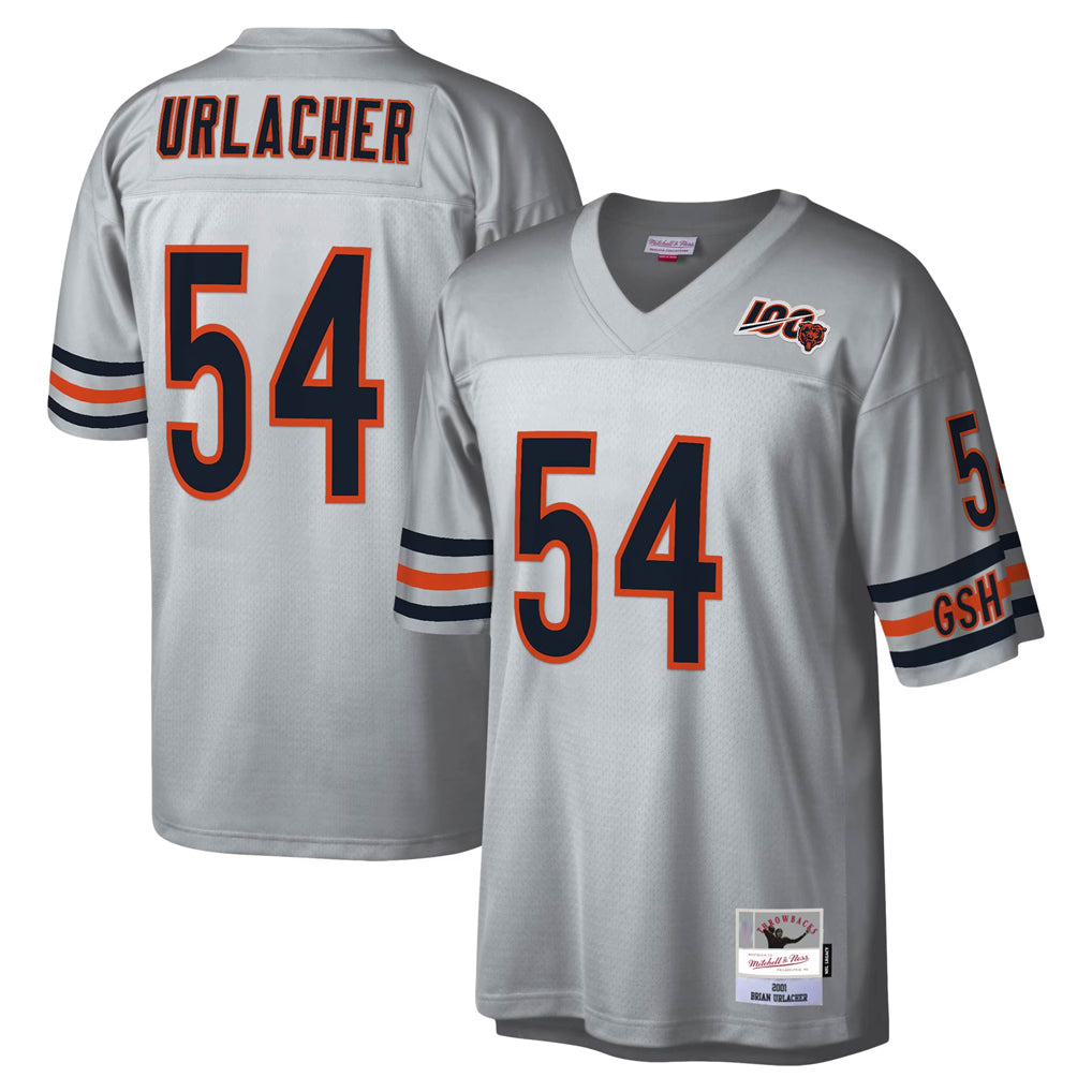 Yuxns C.Bears #54 Brian Urlacher Player Silver Mitchell & Ness Legacy Replica Stitched Jerseys