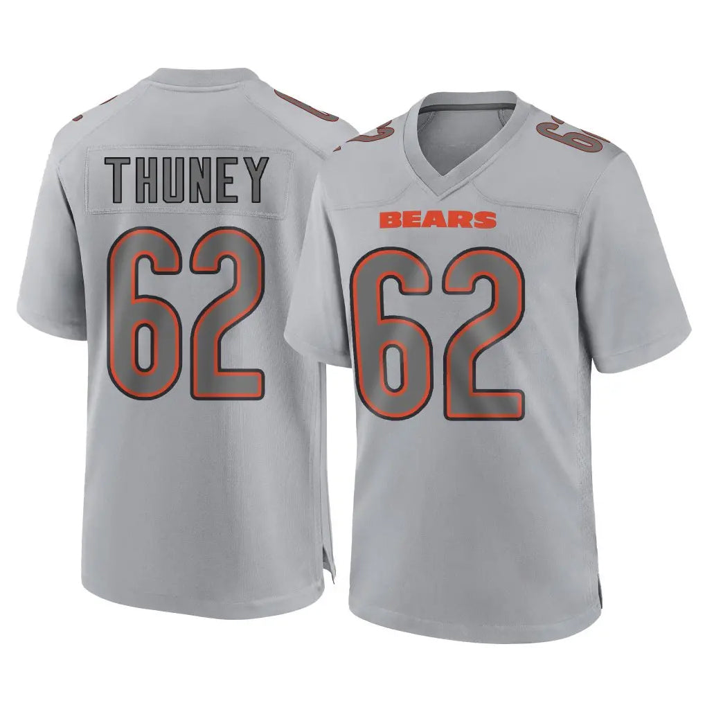 Yuxns C.Bears #62 Joe Thuney Player Gray Atmosphere Fashion Game Stitched Jerseys
