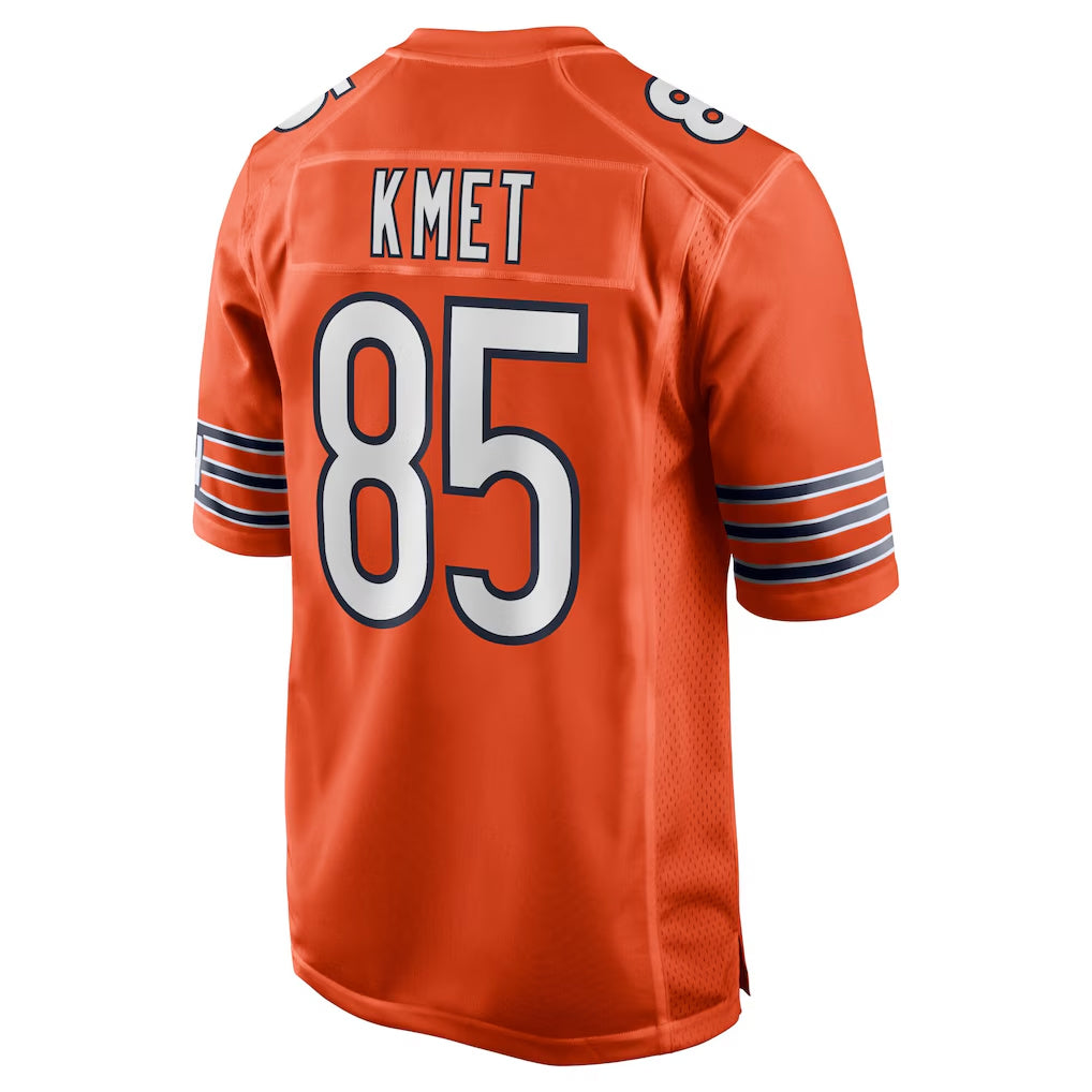 Yuxns C.Bears #85 Cole Kmet Player Orange Home Game Stitched Jerseys