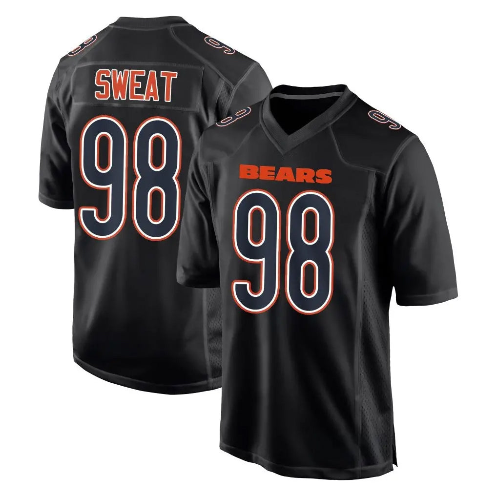 Yuxns C.Bears #98 Montez Sweat Player Carbon Black Fashion Game Stitched Jerseys