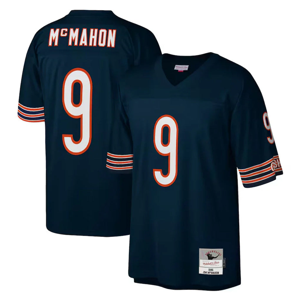 Yuxns C.Bears #9 Jim McMahon Player Navy Mitchell & Ness Navy Legacy Replica Stitched Jerseys