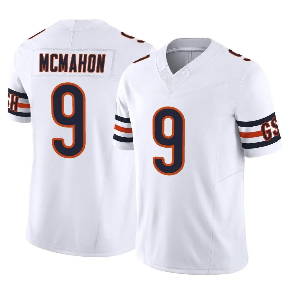 Yuxns C.Bears #9 Jim McMahon Player White Vapor F.U.S.E. Limited Home Game Stitched Jerseys
