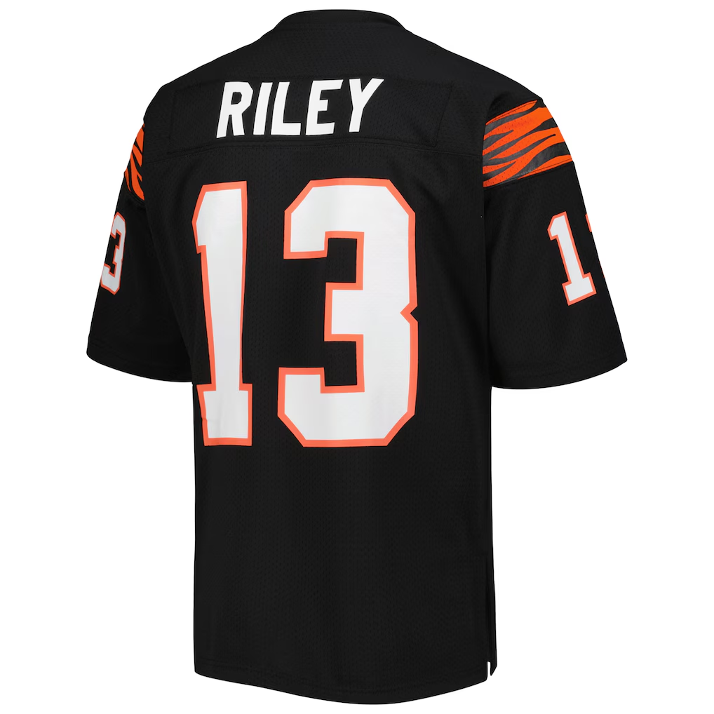 Yuxns C.Bengals 1981  #13 Ken Riley Mitchell & Ness Black Authentic Throwback Retired Player Stitched Jerseys