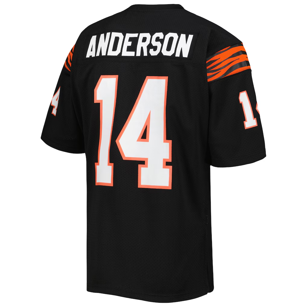 Yuxns C.Bengals 1981 #14 Ken Anderson Mitchell & Ness Black Authentic Throwback Retired Player Stitched Jerseys