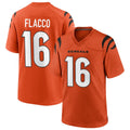Yuxns C.Bengals #16 Joe Flacco Player Orange Home Game Stitched Jerseys