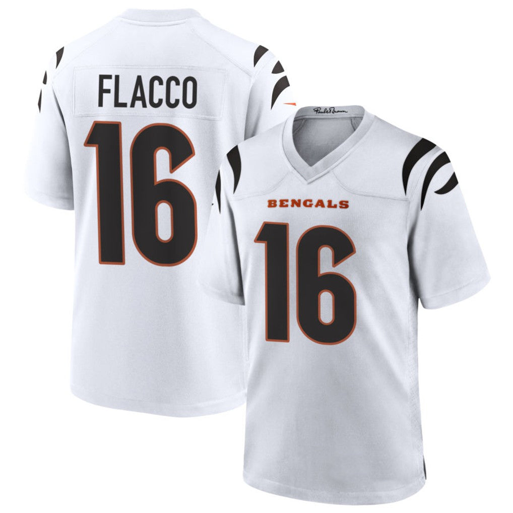 Yuxns C.Bengals #16 Joe Flacco Player White Home Game Stitched Jerseys