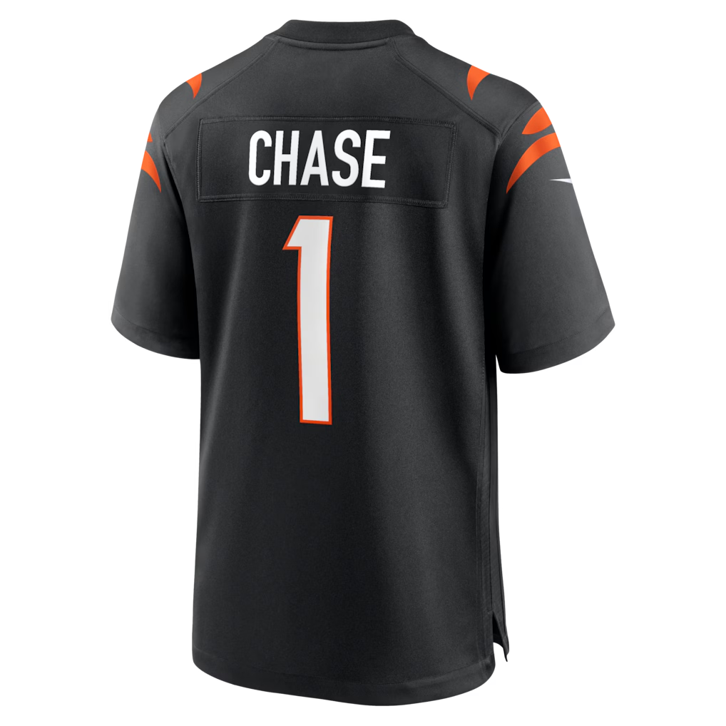 Yuxns C.Bengals #1 Ja'Marr Chase Black Game Stitched Jerseys