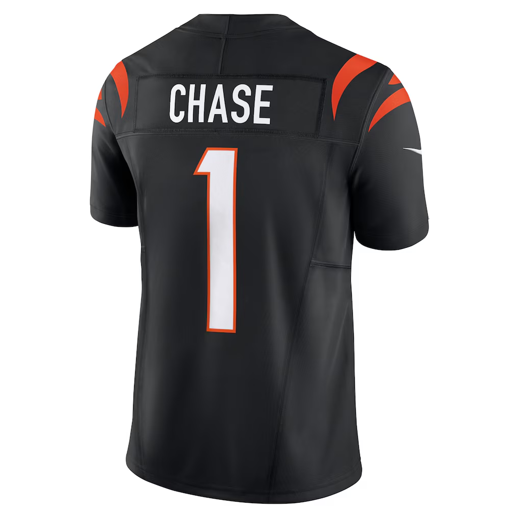 Yuxns C.Bengals #1 Ja'Marr Chase Black Vapor F.U.S.E. Limited Stitched Jerseys