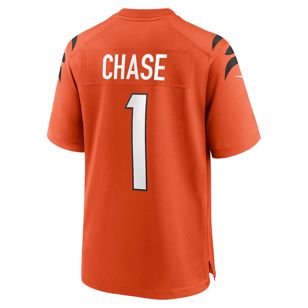 Yuxns C.Bengals #1 Ja'Marr Chase Orange Alternate Game Stitched Jerseys