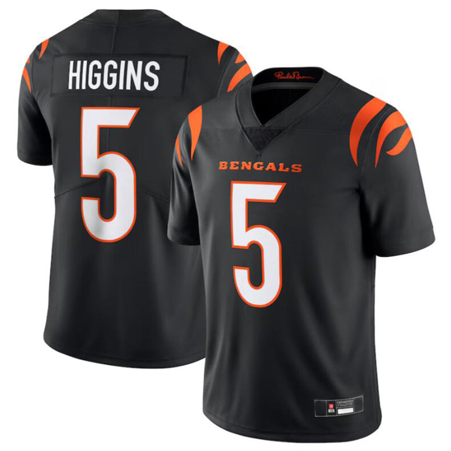 Yuxns C.Bengals #5 Tee Higgins Black Vapor Untouchable Limited Jersey American Stitched  Jerseys