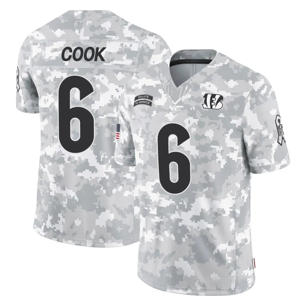 Yuxns C.Bengals #6 Brian Cook Player Arctic Camo Salute to Service Limited Stitched Jerseys