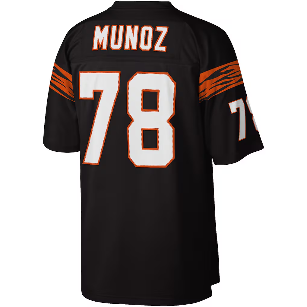 Yuxns C.Bengals #78 Anthony Mu?oz Mitchell & Ness Black Legacy Replica  Puhic Stitched Jerseys