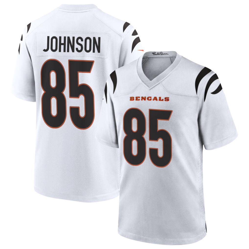 Yuxns C.Bengals #85 Chad Johnson Player White Home Game Stitched Jerseys
